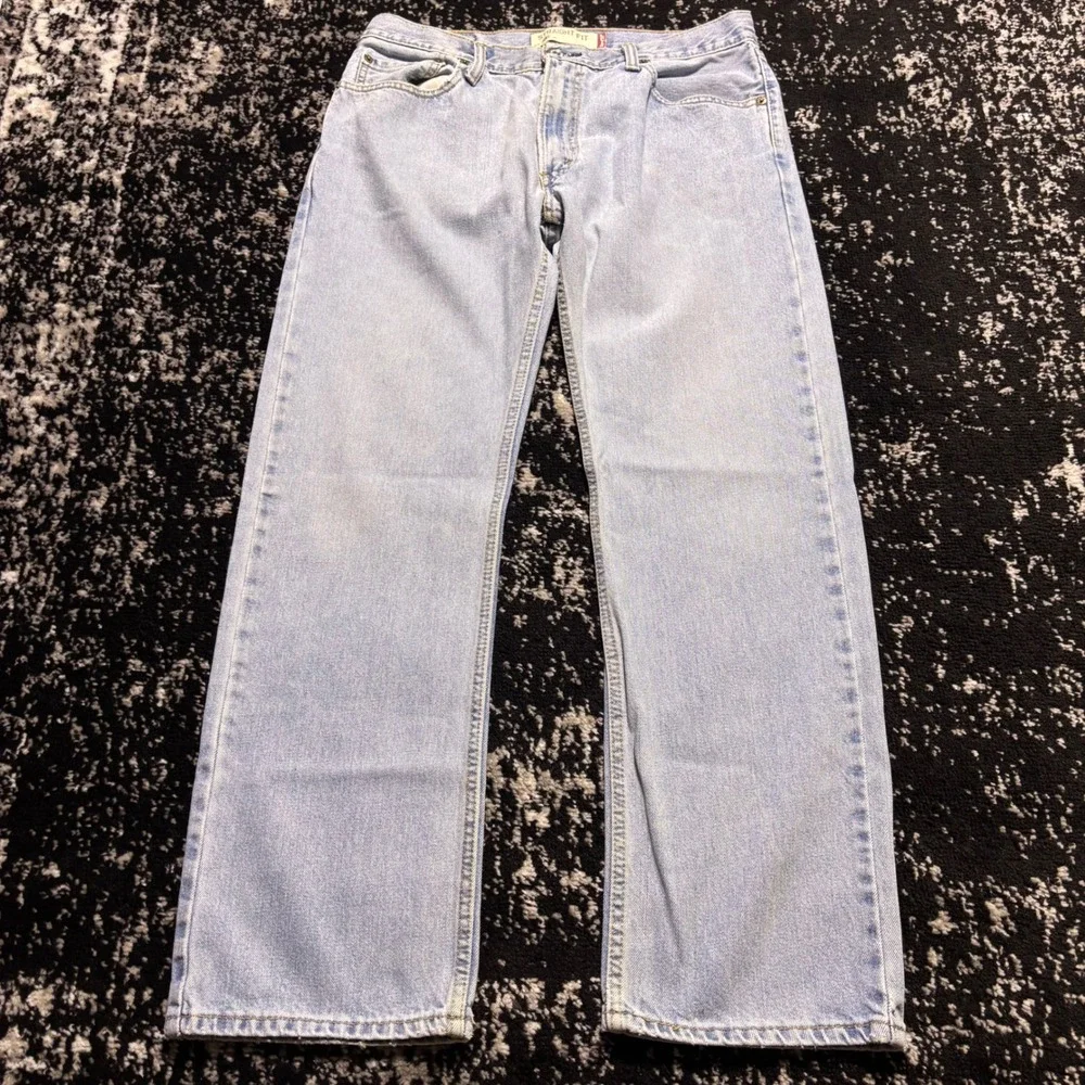 Levis 505 Straight Fit Jeans Mens 33x30 Light Wash Blue Denim Y2K Vintage